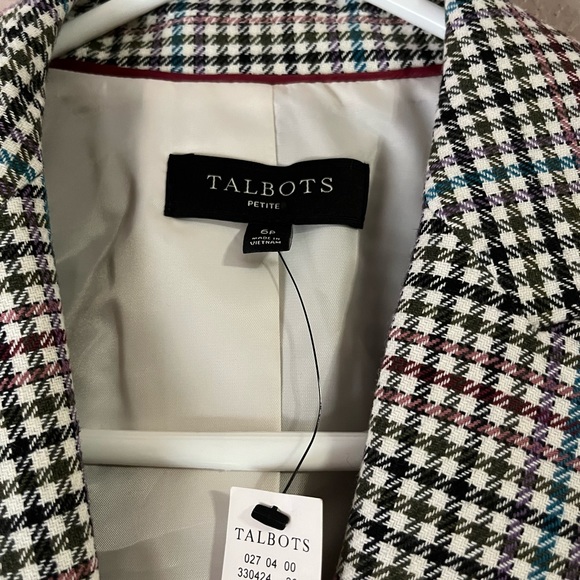 TALBOTS Plaid Blazer 6P NEW NWT - Picture 2 of 3
